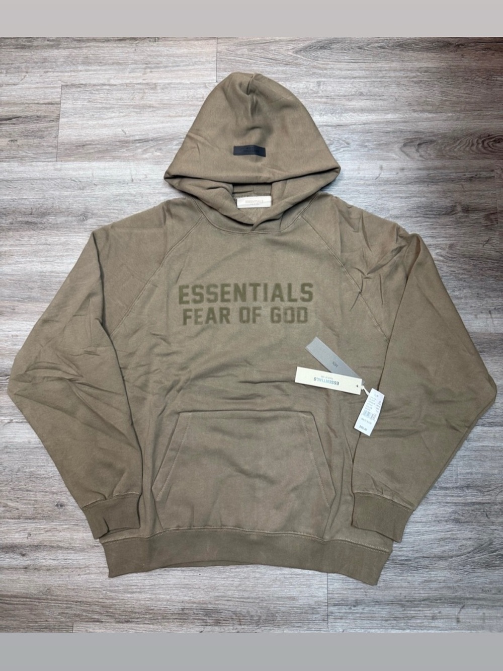 Fear of God Essentials Hoodie in Olive Brown